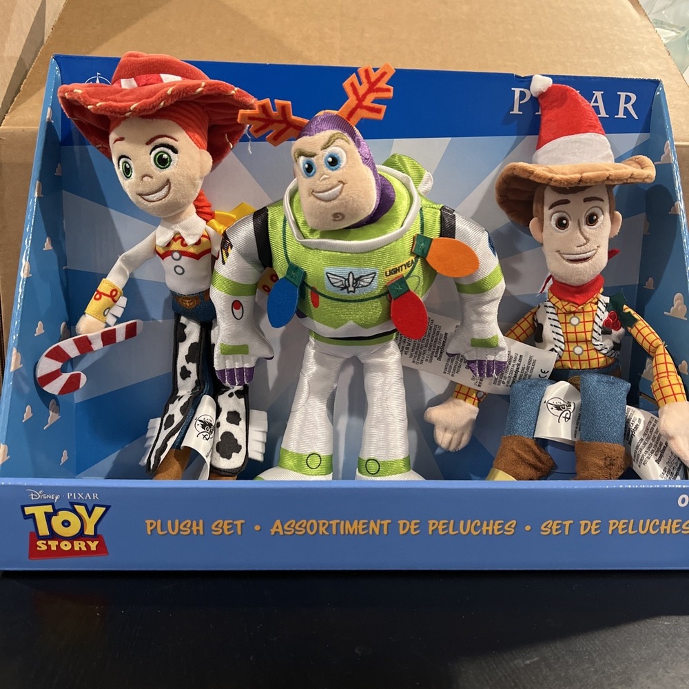 Disney Toy Story 2024 Holiday Jessie, Buzz Lightyear & Woody 3-Piece Plush Set